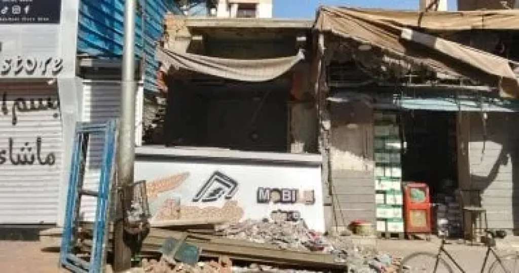 المحال المتضررة