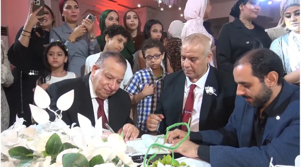 جانب من حفل الزفاف بحضور نقيب الاشراف