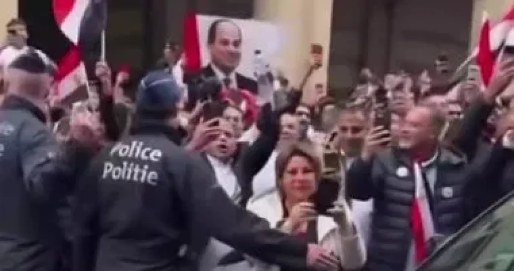 الجالية المصرية تستقبل الرئيس السيسى