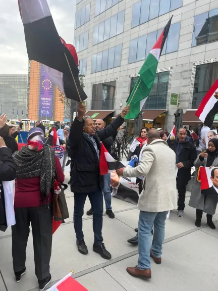 فرحة المصريين بزيارة الرئيس السيسى لبروكسل