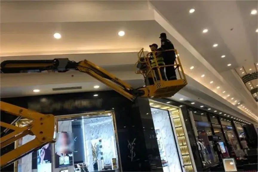 رجال الأمن أثناء إنقاذ القطة