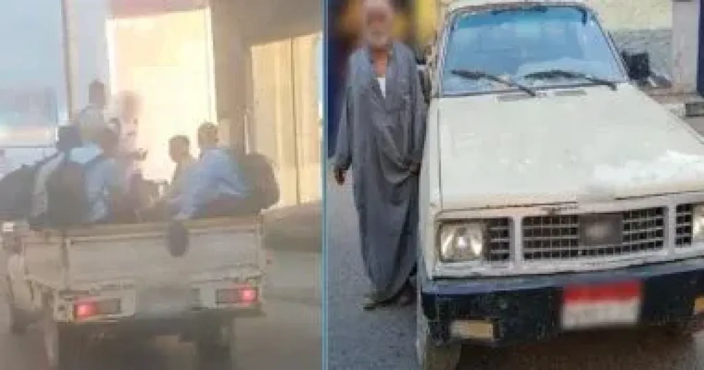 ضبط سائق نقل حمل طلاب مدارس فى الصندوق الخلفى بالإسكندرية