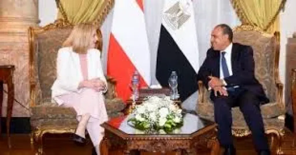 الوزير بدر عبد العاطى مع وزيرة خارجية النمسا