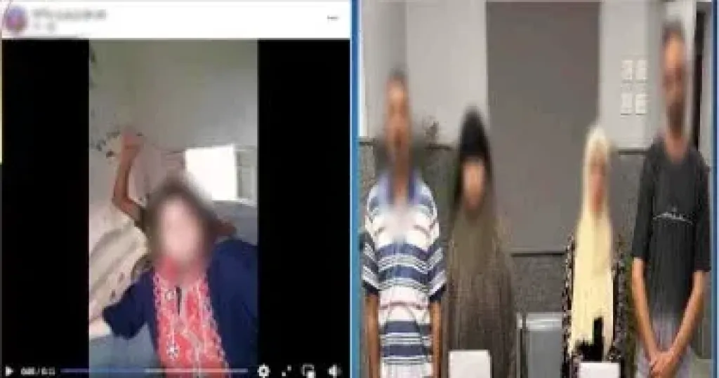 المتهمون عقب إلقاء القبض عليهم