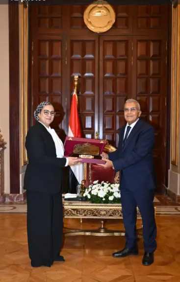 المستشار عصام فريد والمستشارة امل عمار