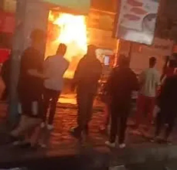 حريق هائل داخل مطعم بقويسنا المنوفيه