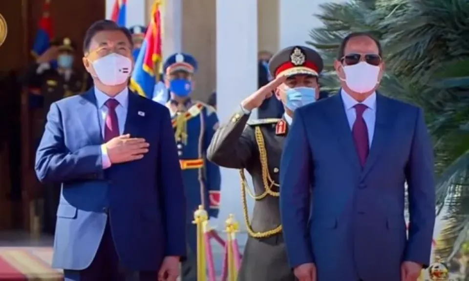 الرئيس السيسي ونظيره الكورى الجنوبى