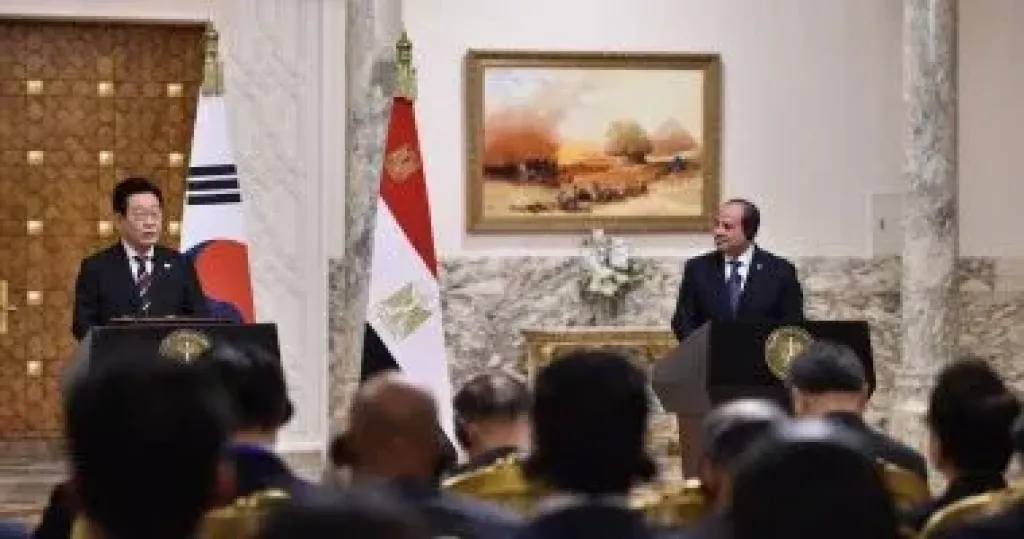 نص كلمة الرئيس السيسى خلال المؤتمر الصحفي المشترك مع نظيره الكورى