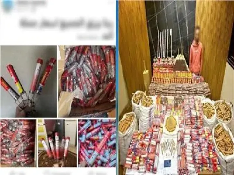 ضبط عاطل لقيامه بالترويج للالعاب النارية علي مواقع التواصل الاجتماعى
