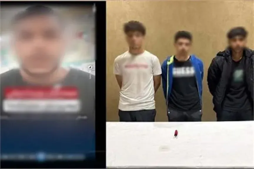 المتهمين وامامهم المضبوطات