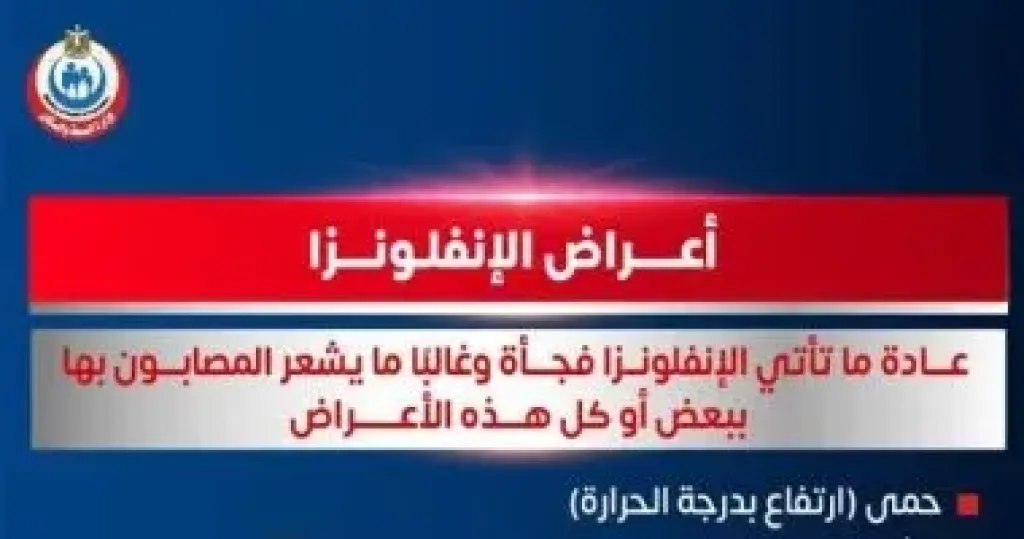أعراض الإصابة بالإنفلونزا