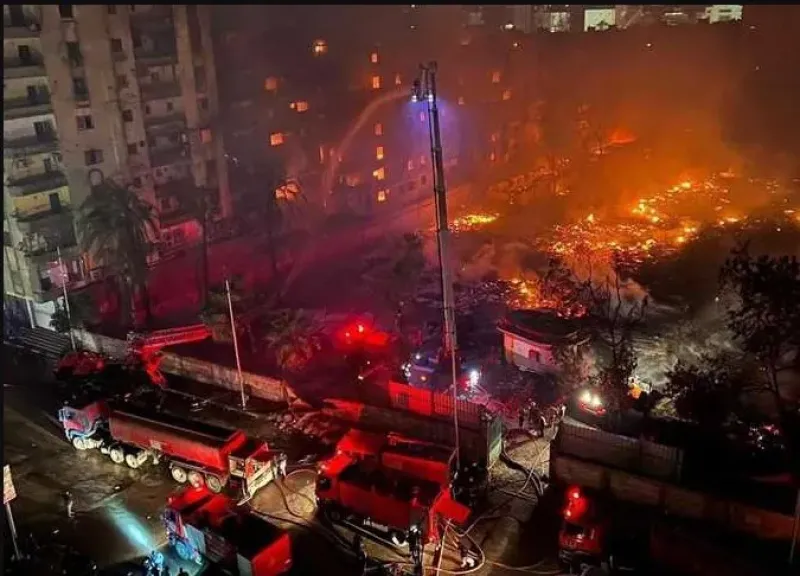 حريق موقع تصوير مفتوح باستوديو مصر