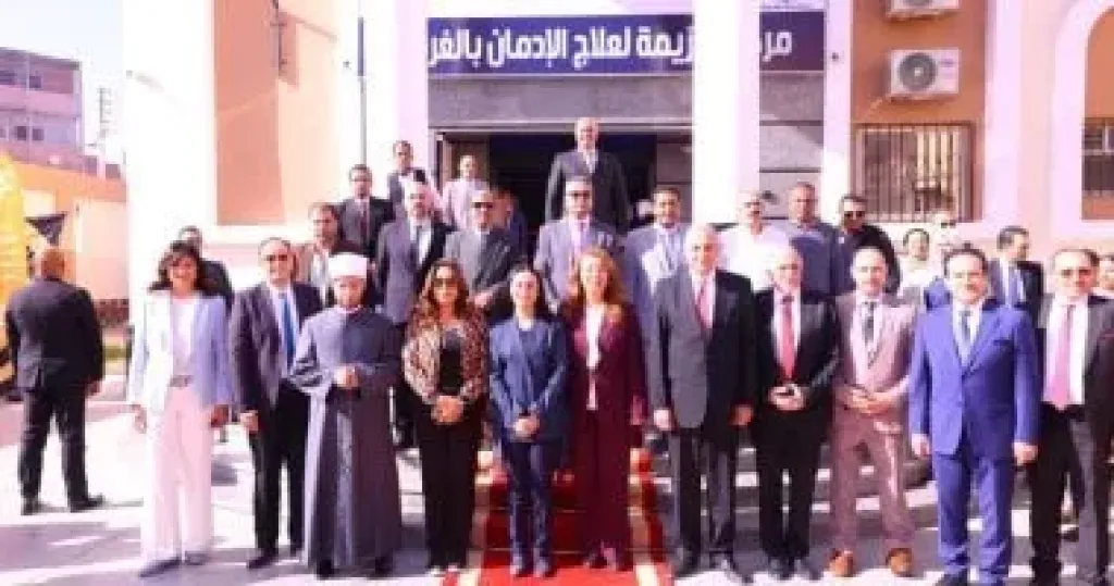 الدكتورة مايا مرسي خلال افتتاح مركز العزيمة لعلاج وتأهيل مرضى الإدمان بالغربية