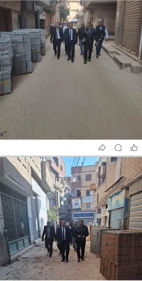 تفقد محافظ الشرقية الانترلوك بشوارع منياالقمح 