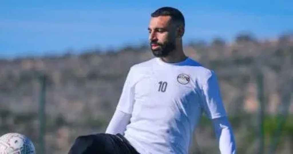 محمد صلاح فى مران المنتخب