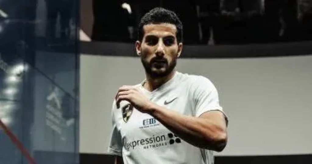 مازن هشام لاعب وادي دجلة للاسكواش