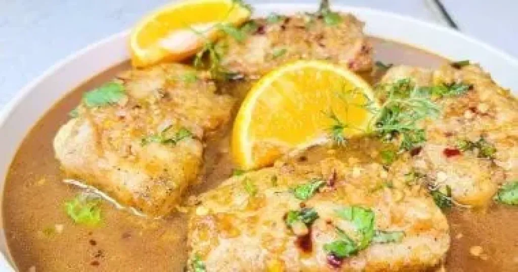 فيليه السمك بصوص البرتقال