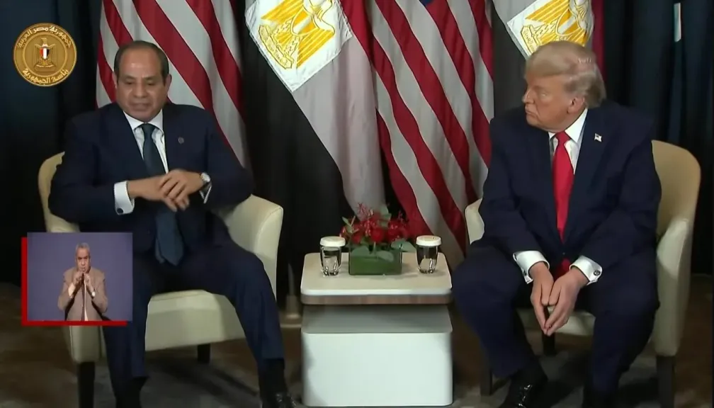 السيد الرئيس عبد الفتاح السيسي ونظيره الأمريكي دونالد ترامب