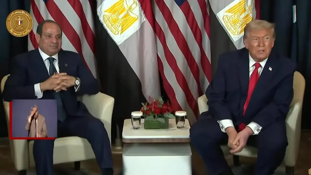 السيد الرئيس عبد الفتاح السيسي ونظيره الأمريكي دونالد ترامب