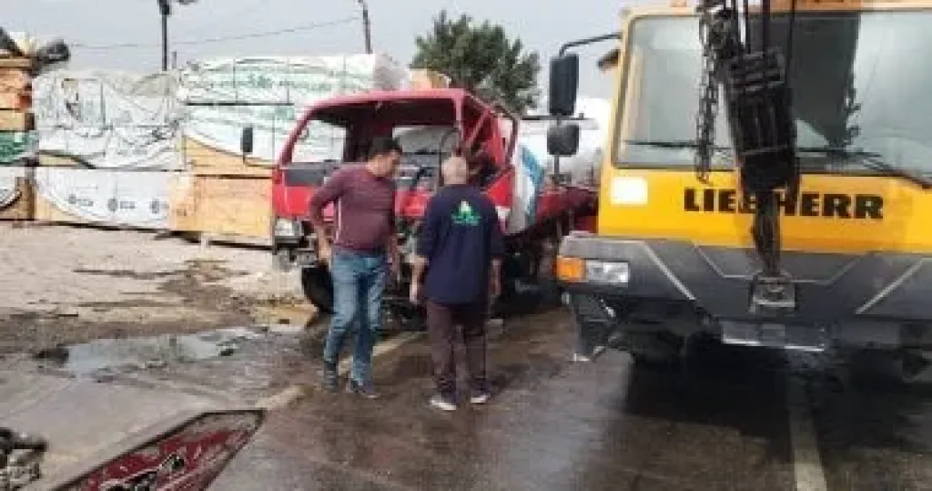  انحراف سيارتين علي طريق جمصة