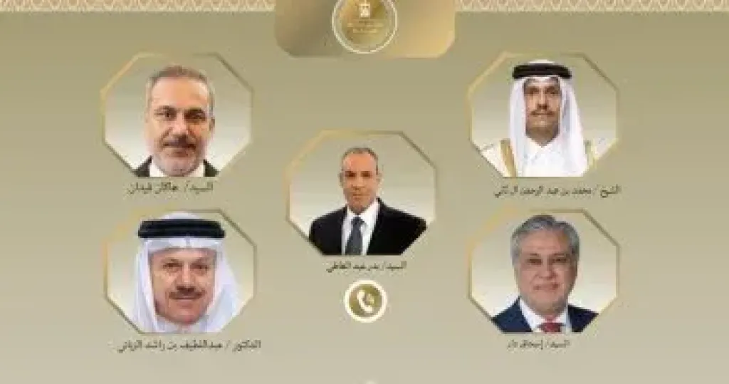وزراء خارجية مصر و تركيا و باكستان و قطر و البحرين 