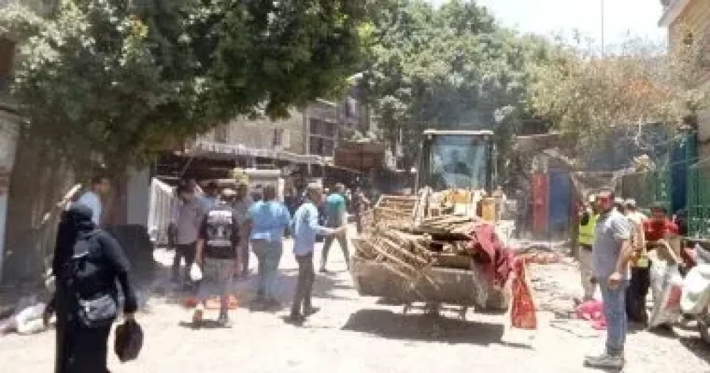 فض سوق جمال عبد الناصر بالمنيرة الغربية فى الجيزة
