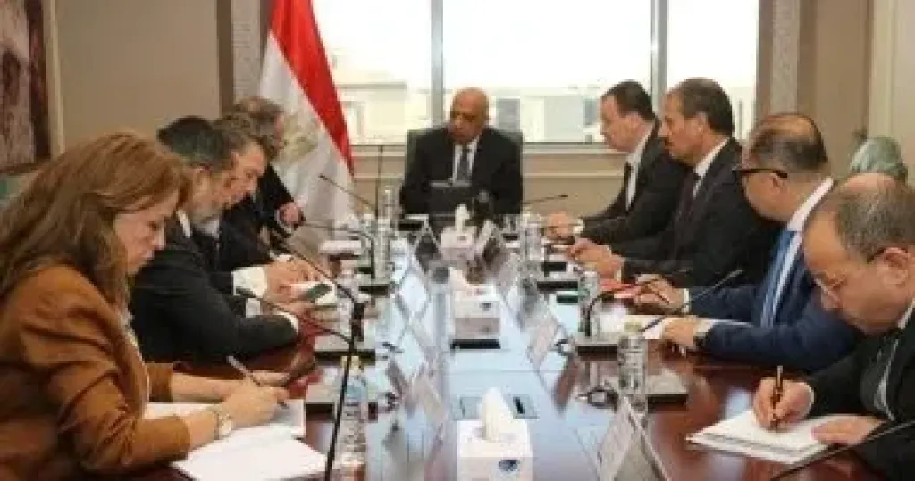 الدكتور محمود عصمت وزير الكهرباء وجانب من الاجتماع