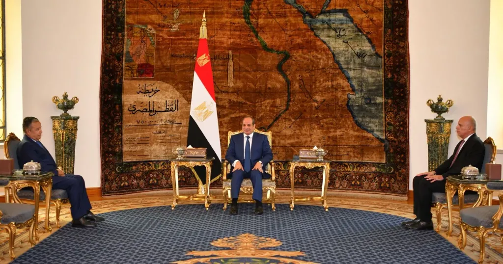 اجتماع السيد الرئيس عبد الفتاح السيسي مع نبيل فهمي المرشح لمنصب الأمين العام لجامعة الدول العربية