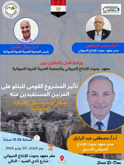 ورشة عمل تناقش تأثير المشروع القومي للبتلو على تنمية الثروة الحيوانية