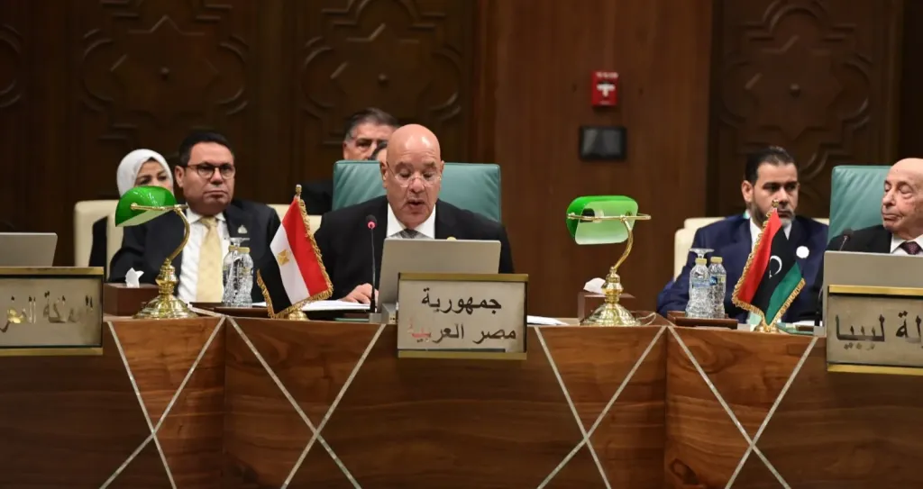 المستشار هشام بدوى  يلقى كلمتة