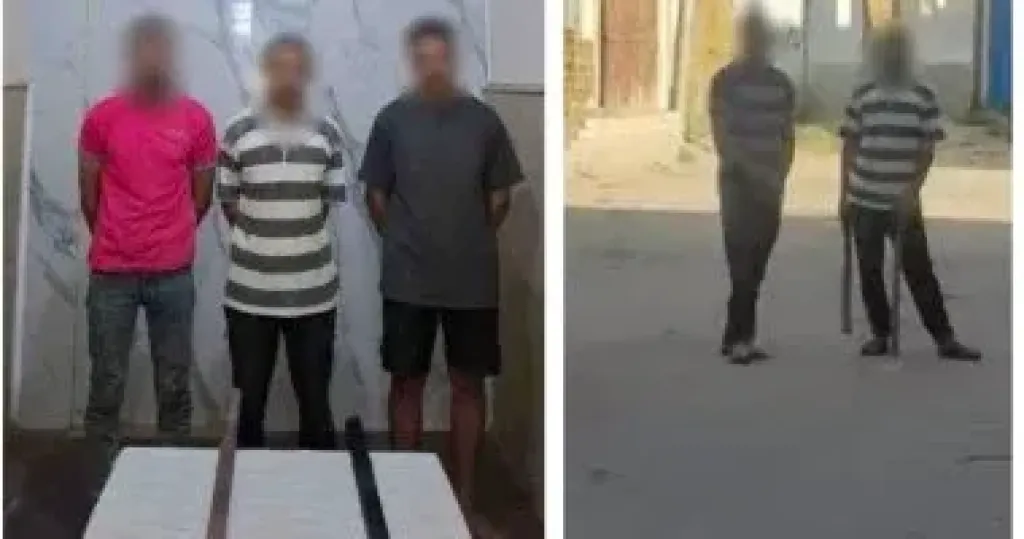 ضبط المتهمين بالتلويح بعصا