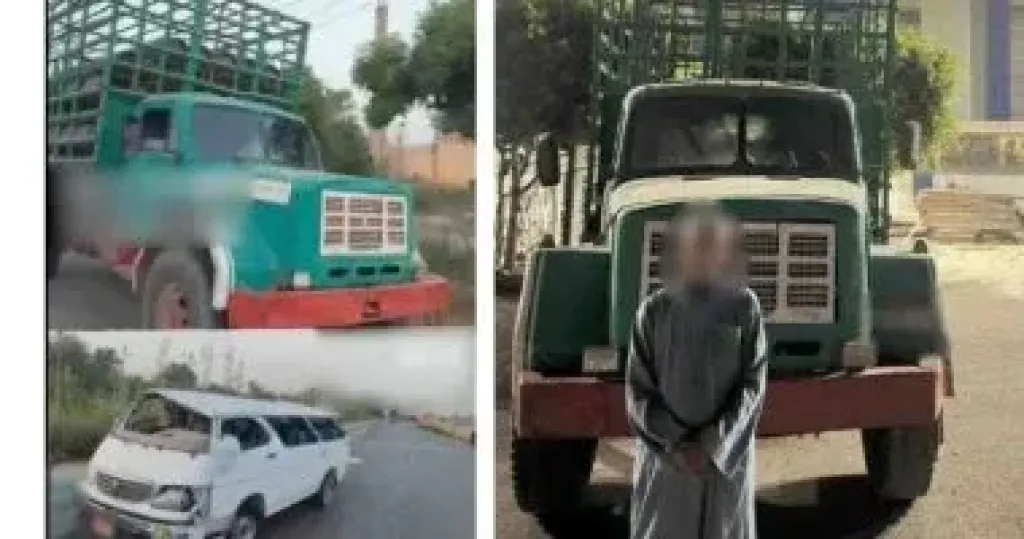 ضبط سائق نقل برخص منتهية اصطدام بميكروباص ببني سويف