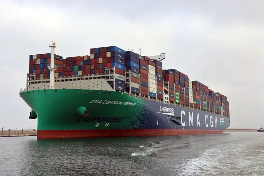 قناة السويس تشهد عبور سفينة الحاويات العملاقة CMA CGM SAINT GERMAIN لأول مرة