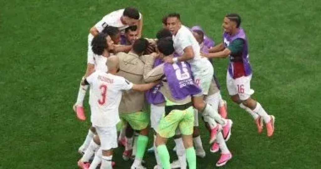 احتفال منتخب المغرب أمام كندا