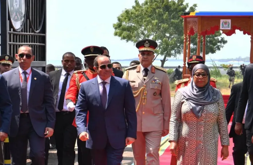 لقاء السيد الرئيس السيسي ونظيرته التنزانية بمدينة دار السلام