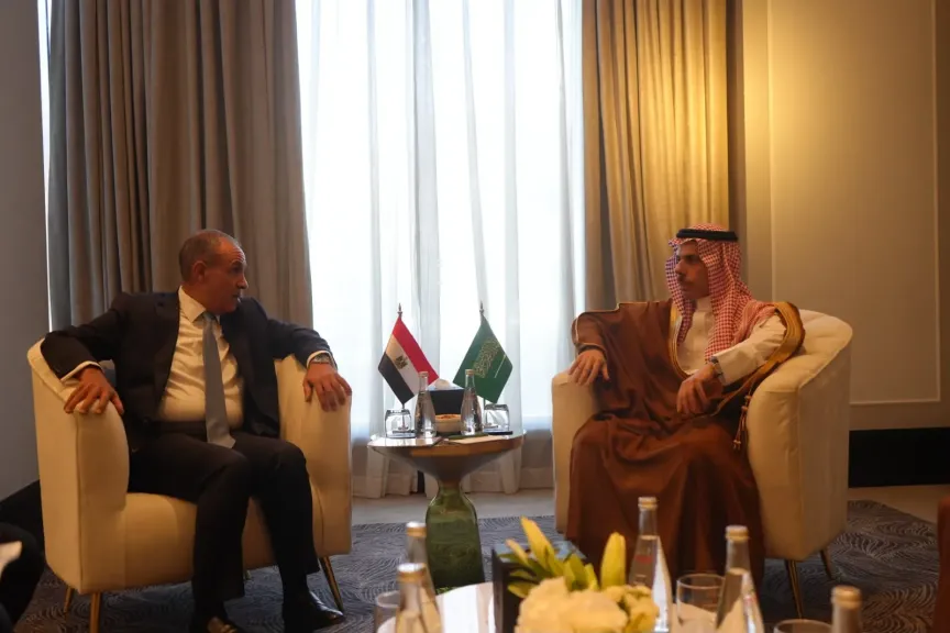 وزير الخارجية خلال لقائه نظيره السعودى
