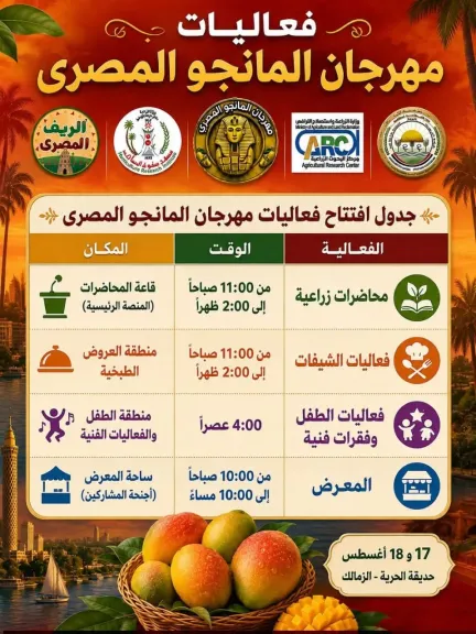 انطلاق السيمنار العلمي مهرجان المانجو المصرية حديقة الحرية الزمالك