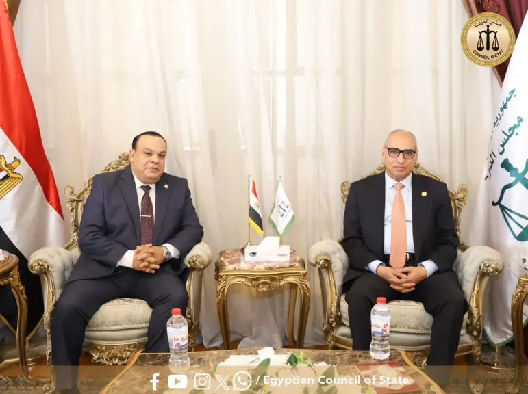 رئيس مجلس الدولة خلال استقبال رئيس الهيئة الوطنية للانتخابات