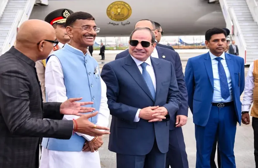 السيد الرئيس عبد الفتاح السيسي يصل للعاصمة الهندية نيودلهي