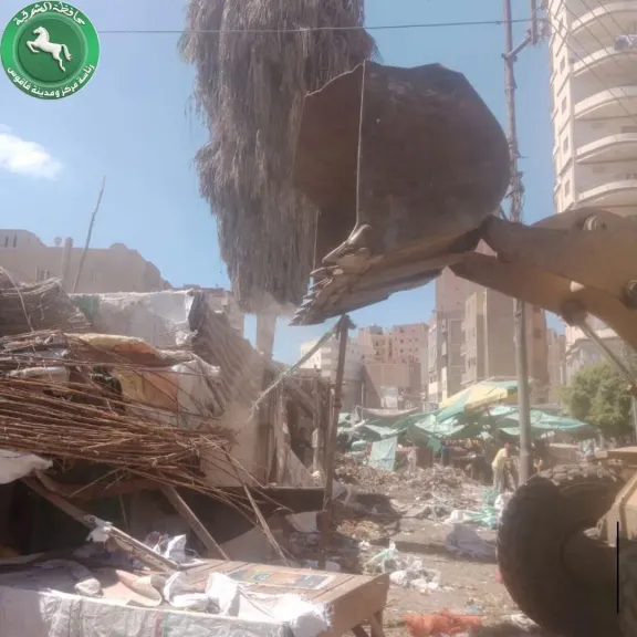 جانب من الازالات بجوار جامع شمعة 