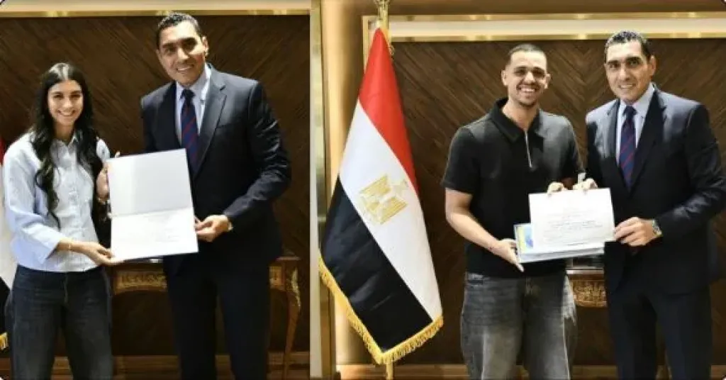 وزير الشباب والرياضة يكرم مصطفى عسل وأمينة عرفي بعد تتويجهما ببطولة قطر كلاسيك للاسكواش