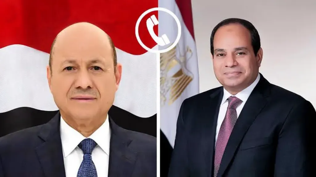 السيد الرئيس عبد الفتاح السيسي ورئيس مجلس القيادة الرئاسي اليمني