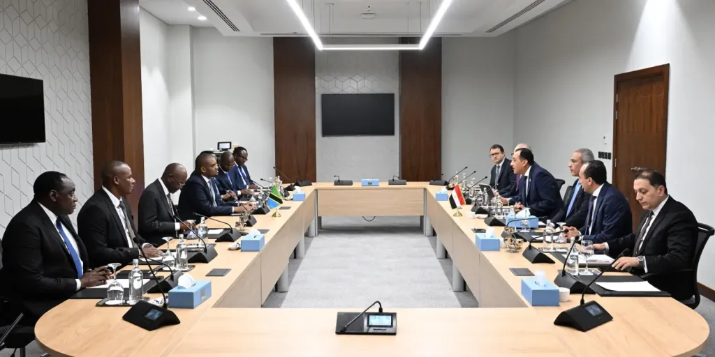  رئيس الوزراء يلتقي نائب رئيس جمهورية تنزانيا المتحدة بالعلمين الجديدة