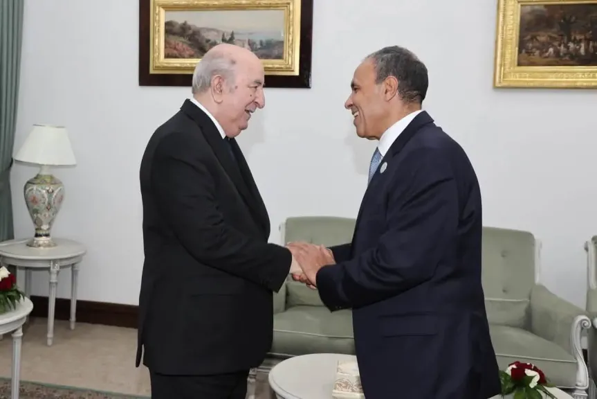  د. بدر عبد العاطي وزير الخارجية وعبد المجيد تبون رئيس الجمهورية الجزائرية