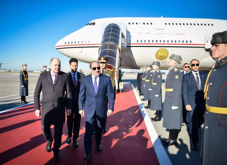 وصول السيد الرئيس عبد الفتاح السيسي، إلى العاصمة الروسية موسكو