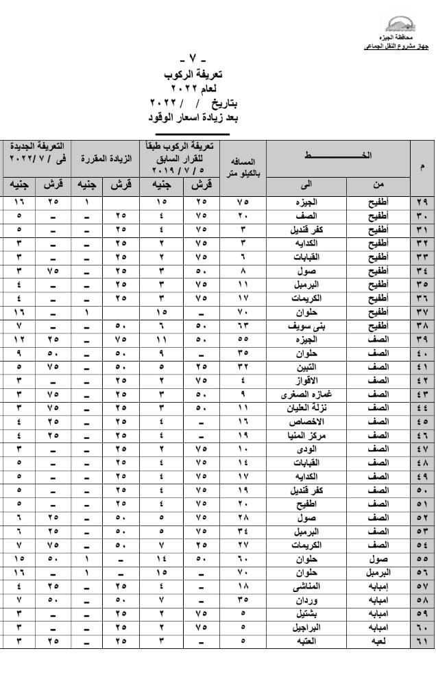 تعريفة الركوب