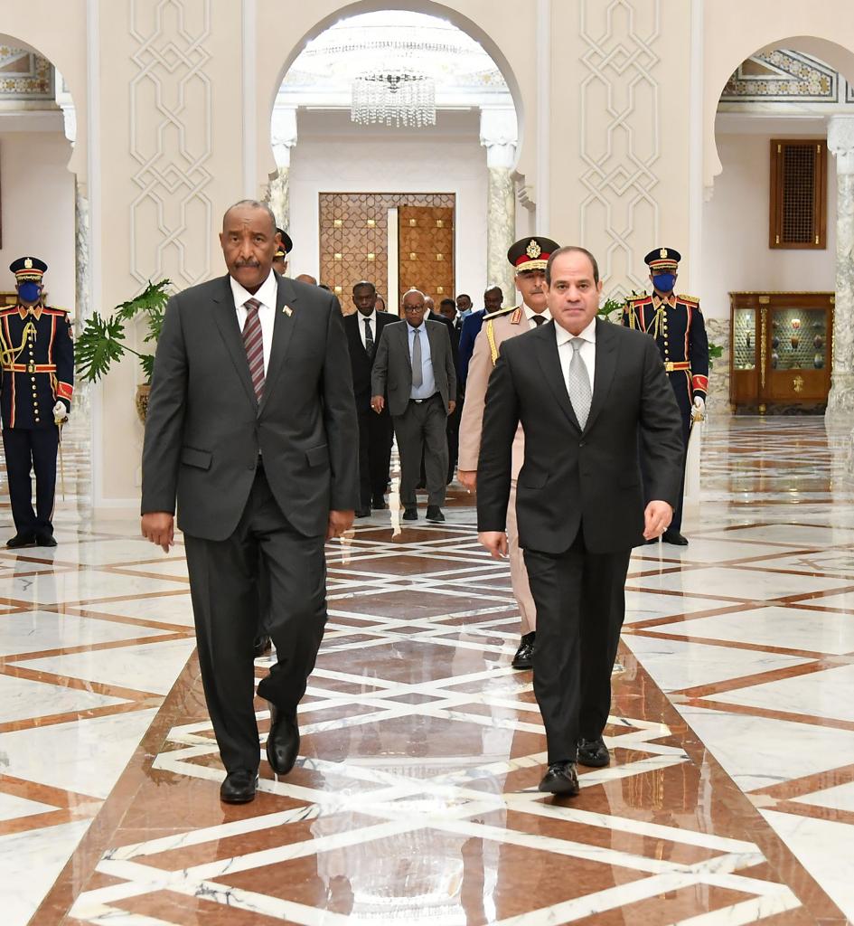 استقبال الرئيس السيسي لرئيس مجلس السيادة الانتقالي السوداني